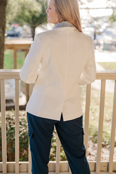 White/Denim Blazer