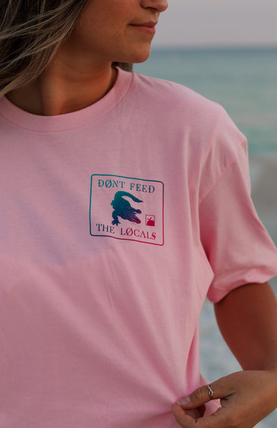 Soft Pink Unisex Tee "Don't Feed the Locals"