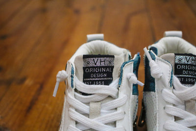 Blue w/Silver Star Leather High Top Sneaker